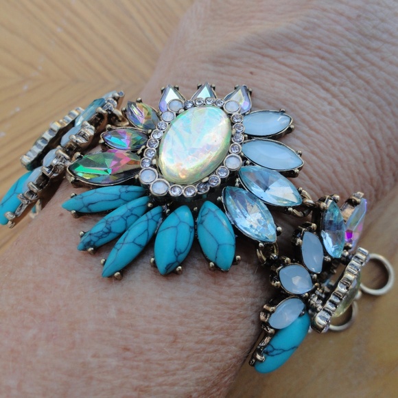 unknown Jewelry - Blue and Opal Stones Fashion Statement Bracelet